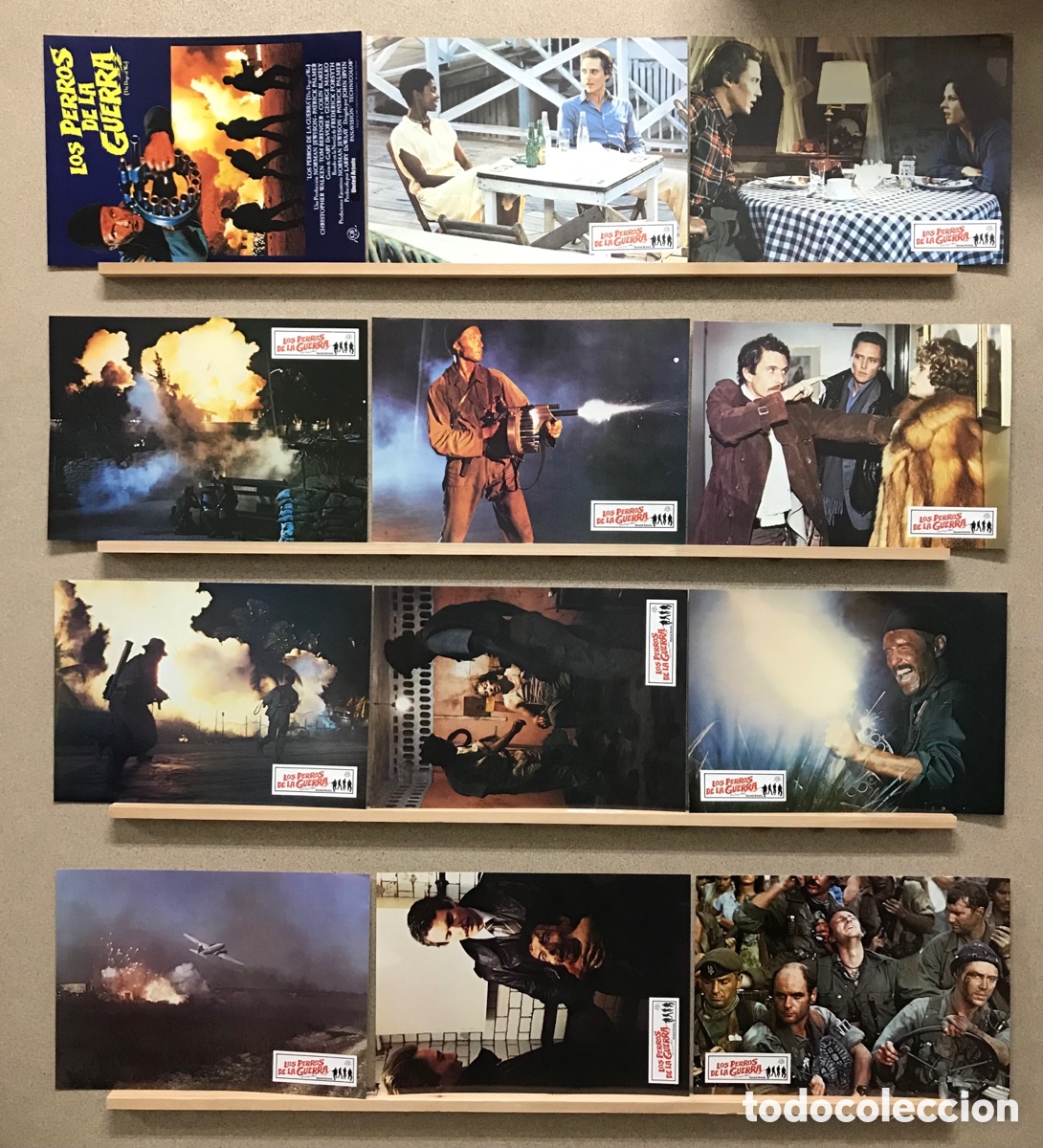 Cinema: LOS PERROS DE LA GUERRA, CHRISTOPHER WALKEN, TOM BERENGER - SET COMPLETO 12 FOTOCROMOS