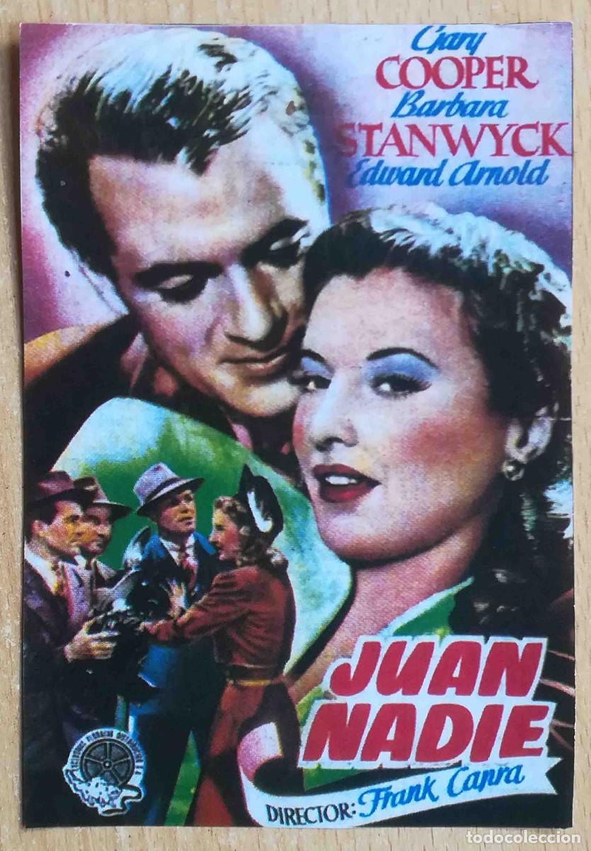 Cine: Juan Nadie. Frank Capra 1941 (Gary Cooper, Barbara Stanwyck, Edward Arnold) Programa de mano revista
