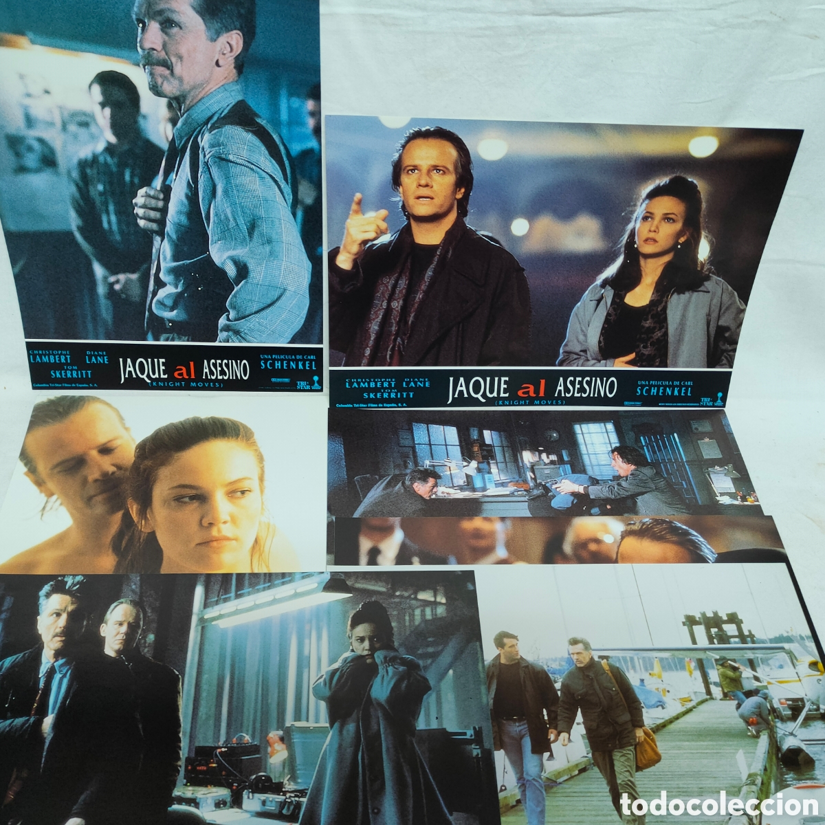 Cine: JAQUE AL ASESINO.CHISTOPHER LAMBERT.DIANE LANE.7 FOTOCROMOS.