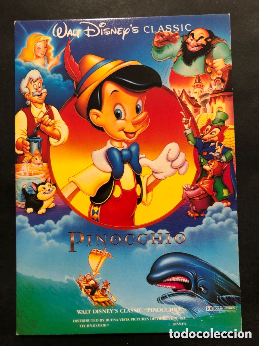 Cine: Tarjeta postal walt disney Pinocho pinocchio