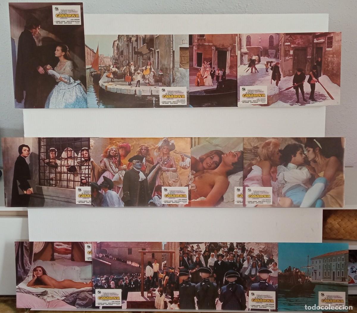 Cine: CASANOVA VENECIANO. LEONARD WHITING, MARIA GRAZIA, TINA AUMONT Y SENTA BERGER.12 FOTOCROMOS