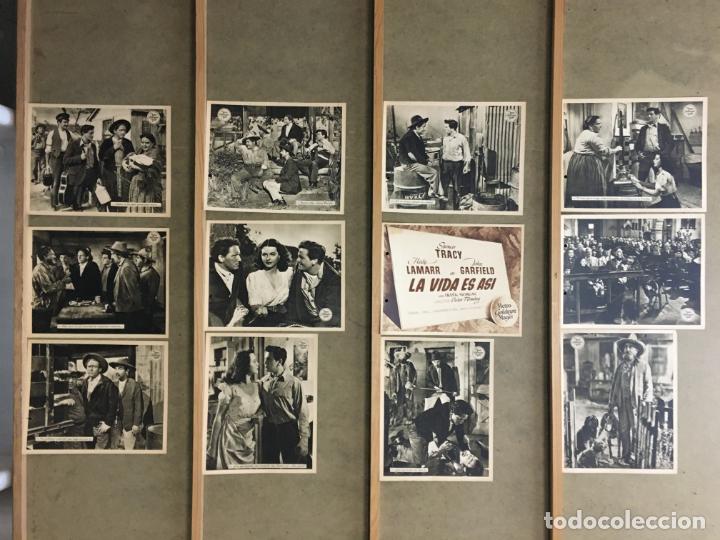 Cine: EA45 LA VIDA ES ASI HEDY LAMARR JOHN GARFIELD SPENCER TRACY SET MGM 12 FOTOCROMOS ORIGINAL ESTRENO
