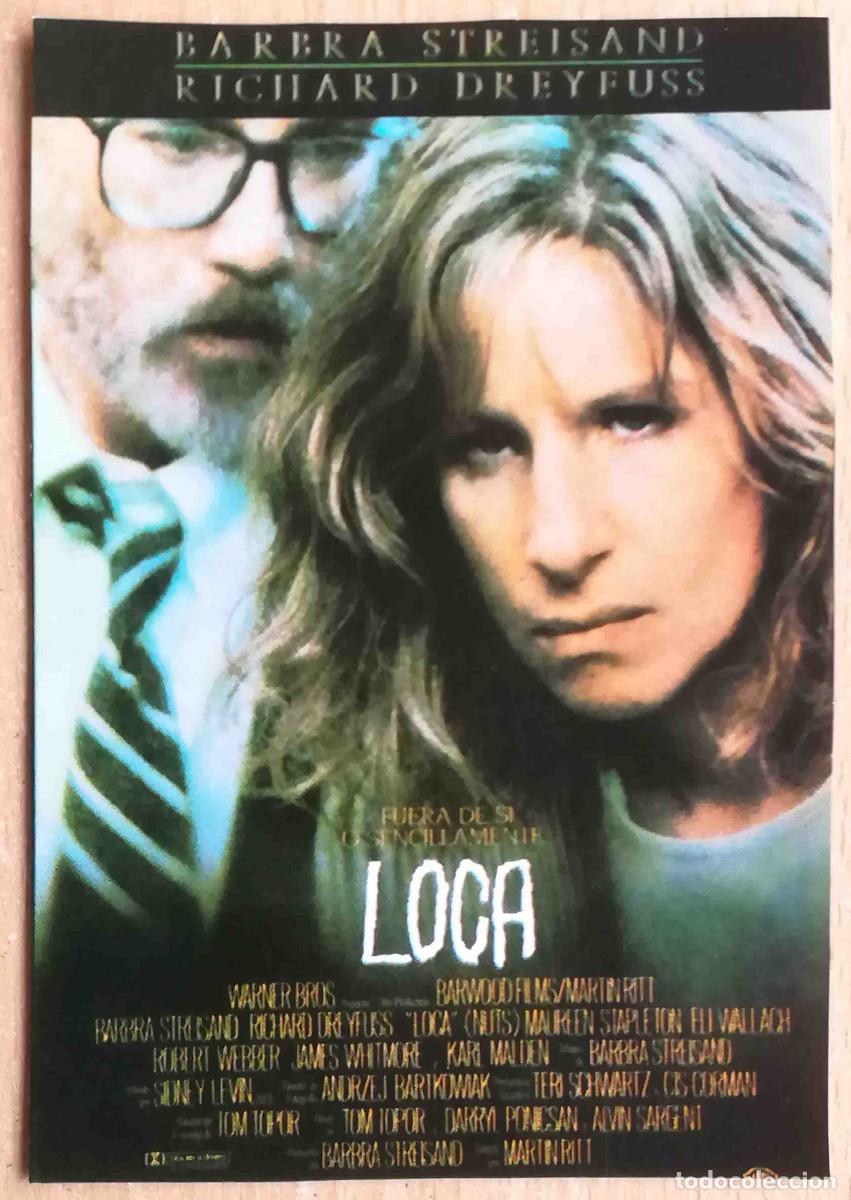 Cine: Loca. Martin Ritt, 1987 (Barbra Streisand, Richard Dreyfuss, Karl Malden) Programa de mano revista