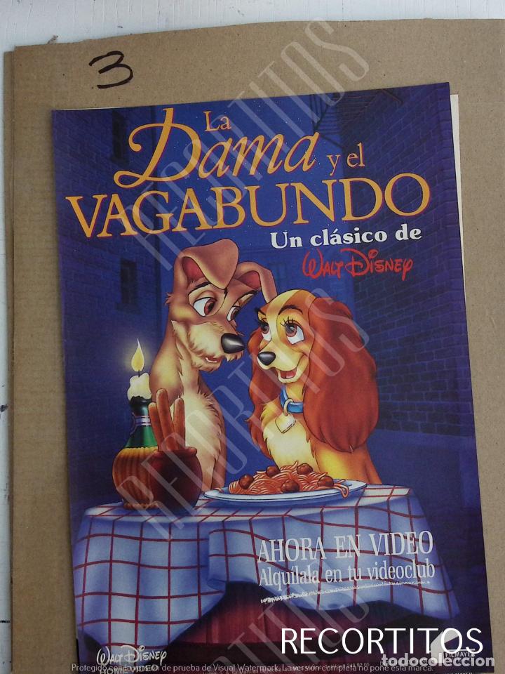 Cinema: LA DAMA Y EL VAGABUNDO DISNEY SPANISH AD PUBLICIDAD EN PRENSA RECORTE