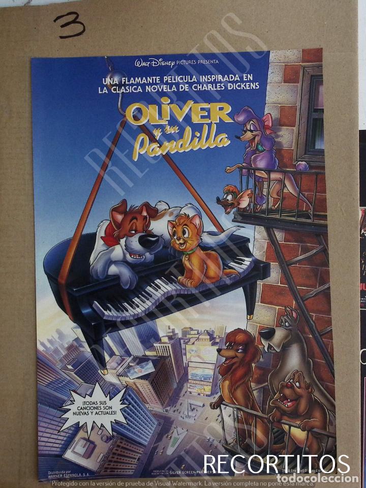 Cinema: OLIVER Y SU PANDILLA DISNEY SPANISH AD PUBLICIDAD EN PRENSA RECORTE