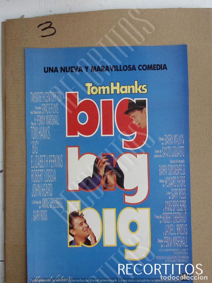 Cine: TOM HANKS BIG DISNEY SPANISH AD PUBLICIDAD EN PRENSA RECORTE