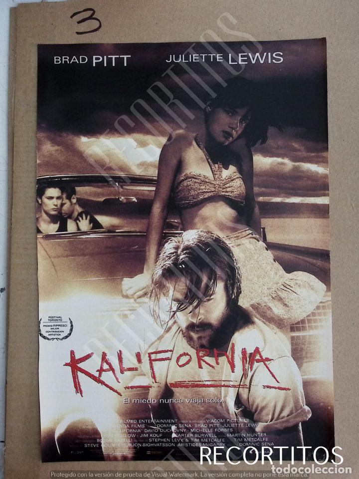 Cine: BRAD PITT JULIETTE LEWIS KALIFORNIA PUBLICIDAD PRENSA RECORTE