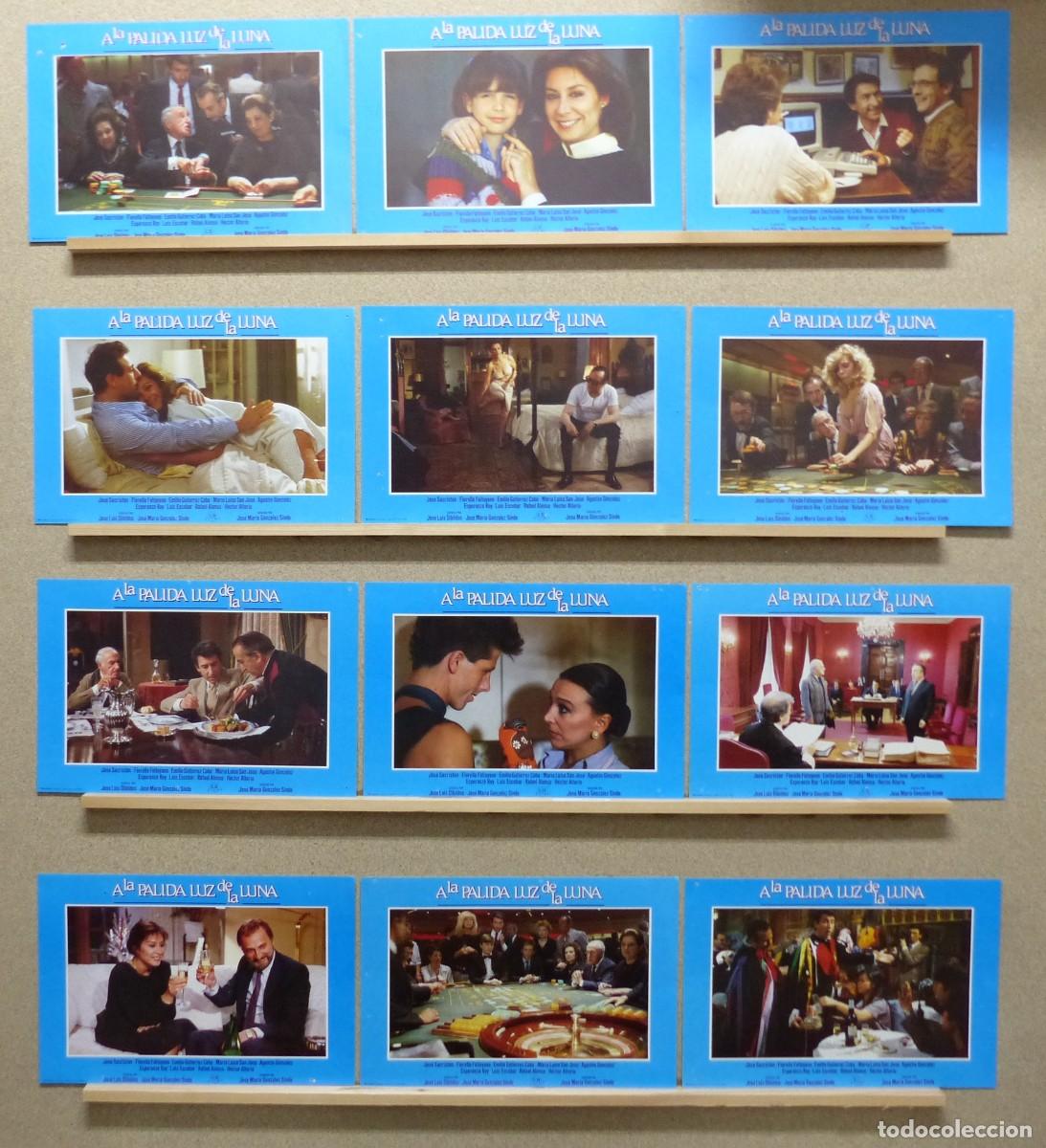 Cin&eacute;ma: A LA PALIDA LUZ DE LA LUNA, JOSE SACRISTAN, FIORELLA FALTOYANO, E. GUTIERREZ CABA, SET 12 FOTOCROMOS