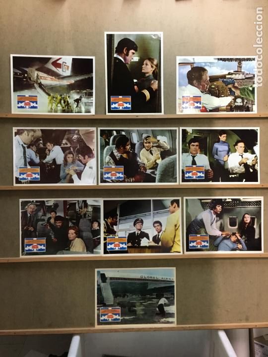 Cine: EO72D ALARMA VUELO 502 SECUESTRADO CHARLTON HESTON SET COMPLETO 10 FOTOCROMOS ORIGINAL ESTRENO