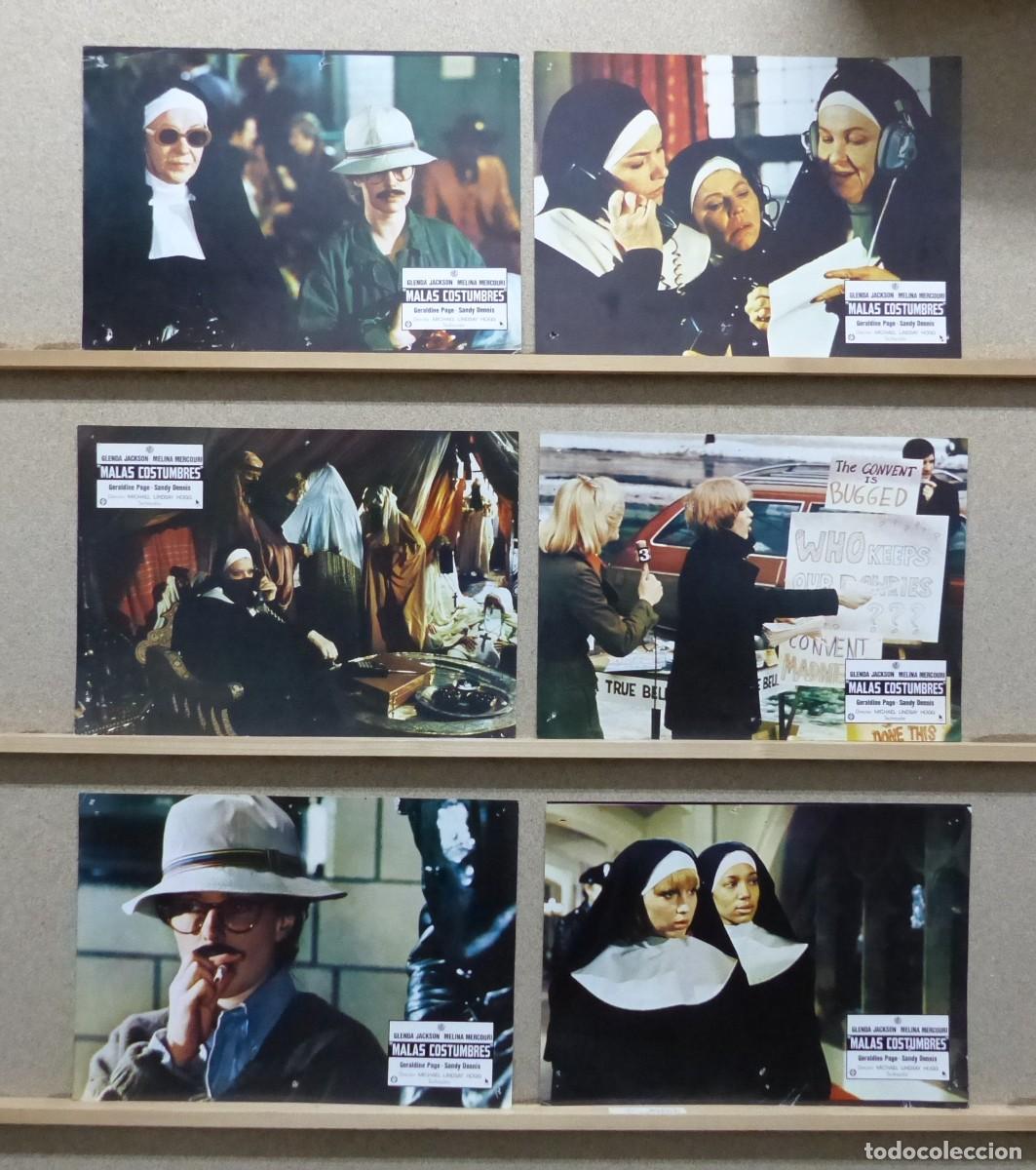 Cine: MALAS COSTUMBRES, GLENDA JACKSON, MELINA MERCOURI, GERALDINE PAGE - SET 6 FOTOCROMOS