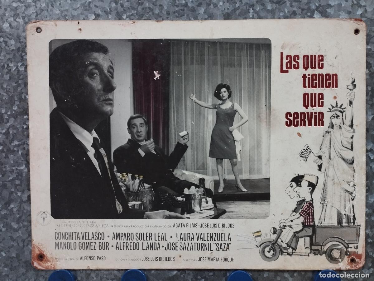 Cine: LAS QUE TIENEN QUE SERVIR ALFREDO LANDA CONCHA VELASCO FOTOCROMO DE CARTON AL DORSO TIP Y COLL