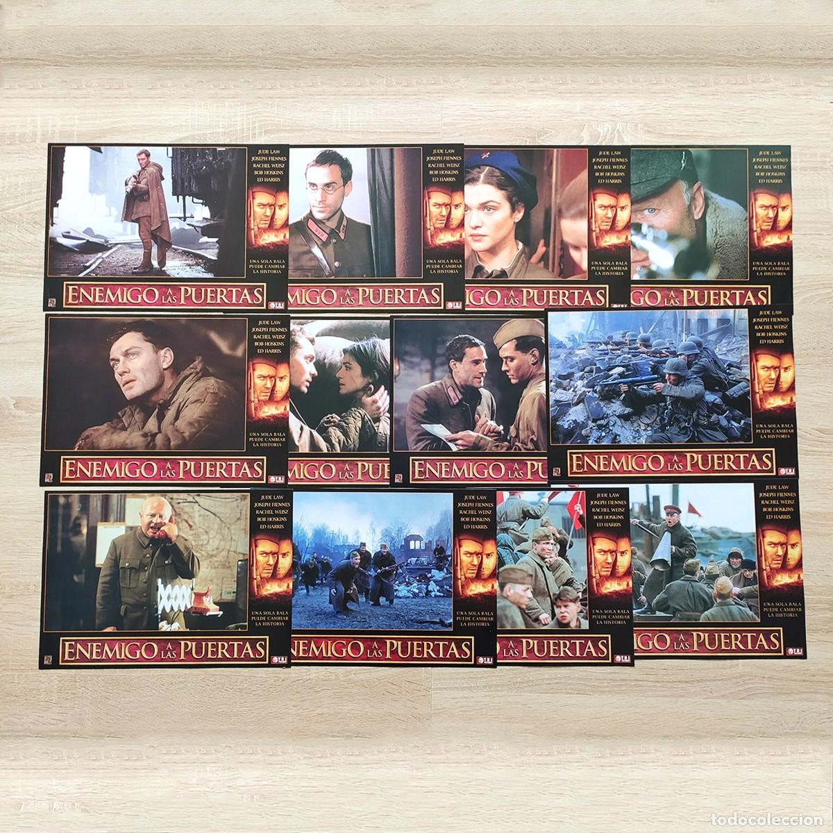 Cine: ENEMIGO A LAS PUERTAS FOTOCROMOS (SET COMPLETO ORIGINAL ESPA&Ntilde;A 1997) LOBBY CARDS