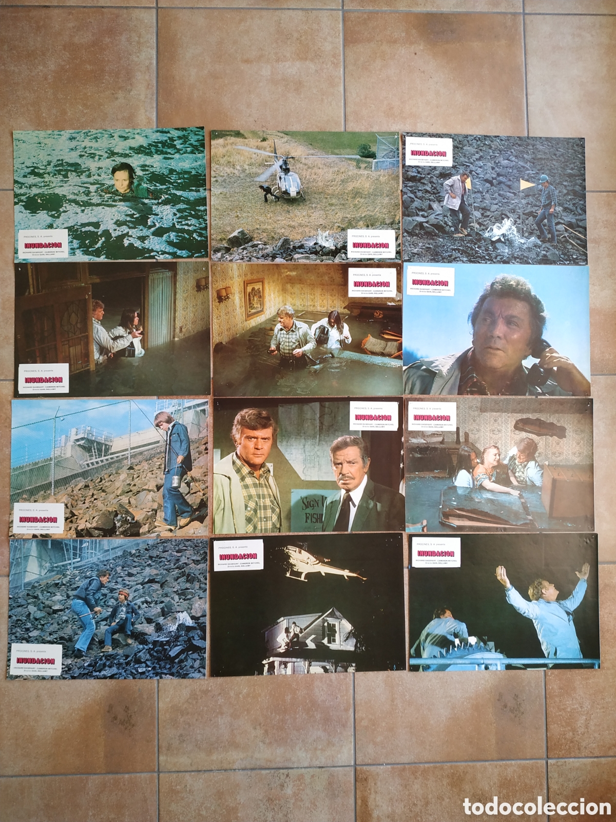 Cine: INUNDACION RICHARD BASEHART- 12 FOTOCROMOS - POSTER - F62