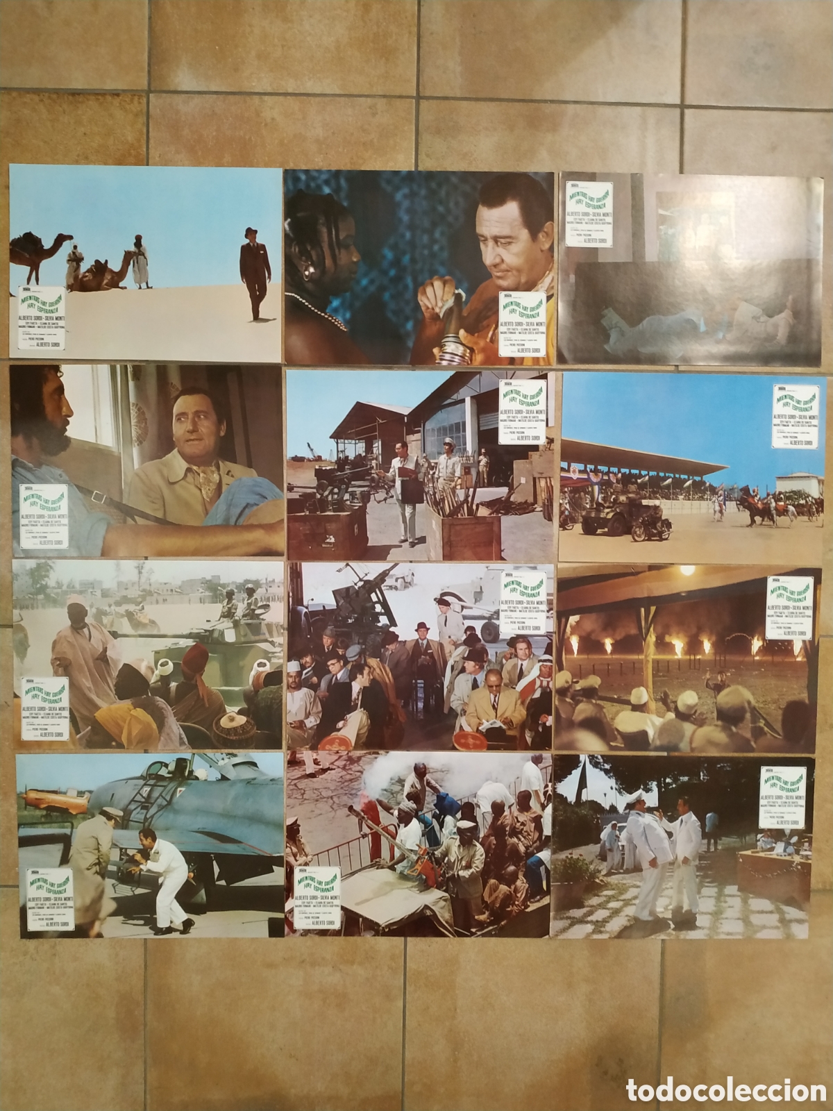 Cin&eacute;ma: MIENTRAS HAY GUERRA HAY ESPERANZA - ALBERTO SORDI Y SILVIA MONTI - 12 FOTOCROMOS + POSTER - F88