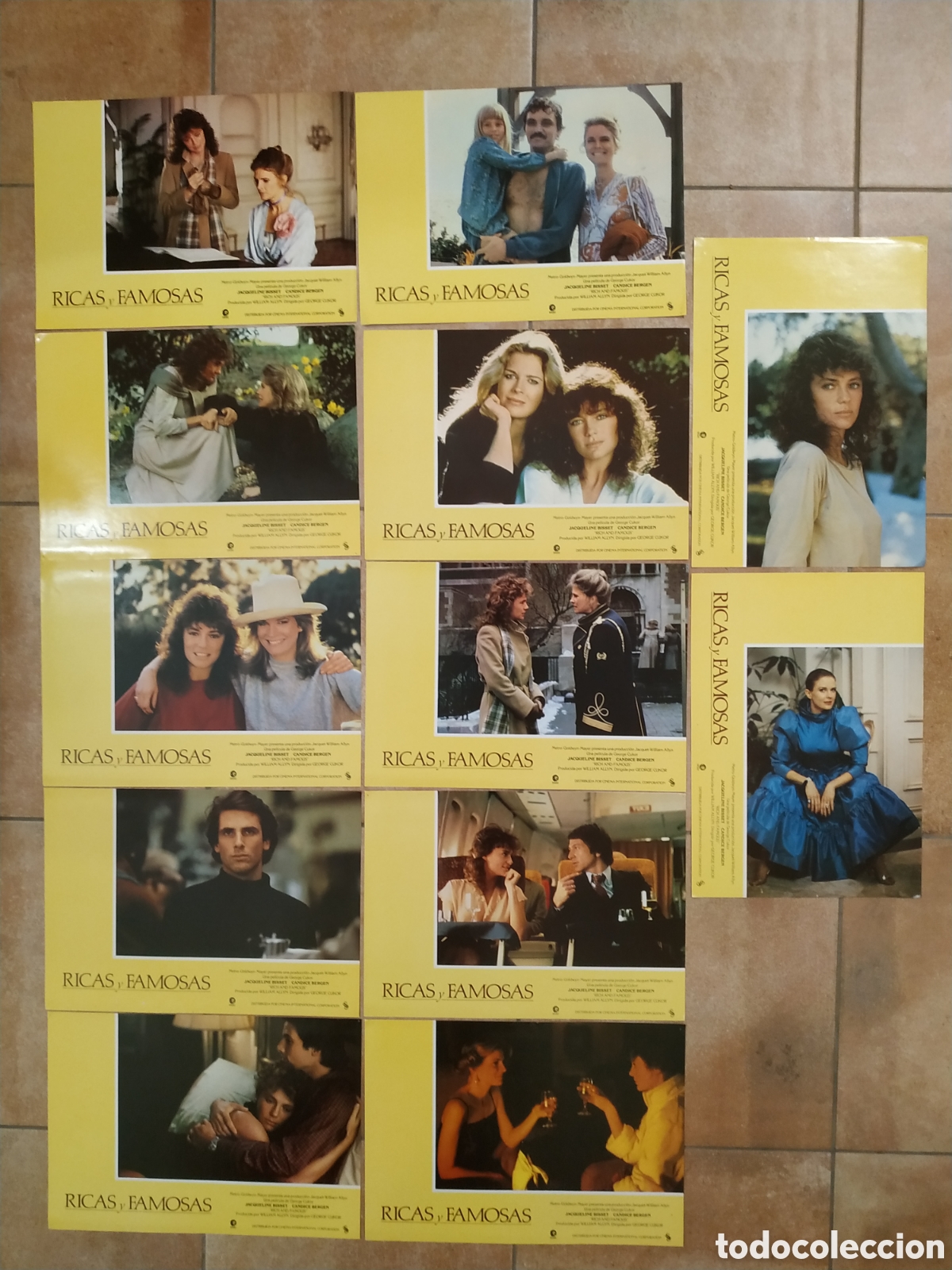 Kino: RICAS Y FAMOSAS - JACQUELINE BISSET Y CANDICE BERGEN - 12 FOTOCROMOS - F93