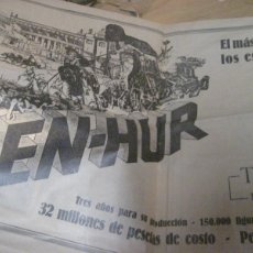 Cine: PUBLICIDAD PELICULA DE CINE BEN HUR ( DOBLE PÁG) Y REY DE REYES . AÑO 1929 PAG DE PERIODICO