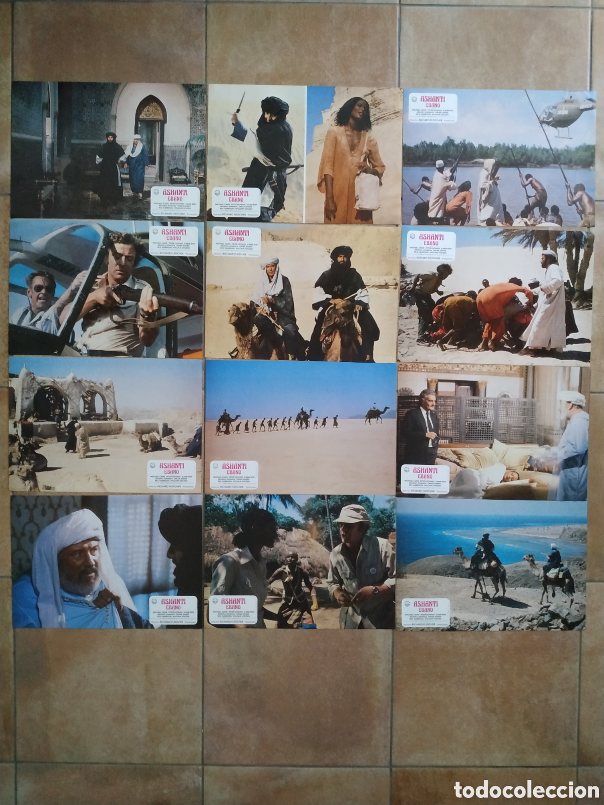 Cinema: ASHANTI EBANO - MECHAEL CAINE Y PETER USTINOV - 12 FOTOCROMOS + POSTER - F154