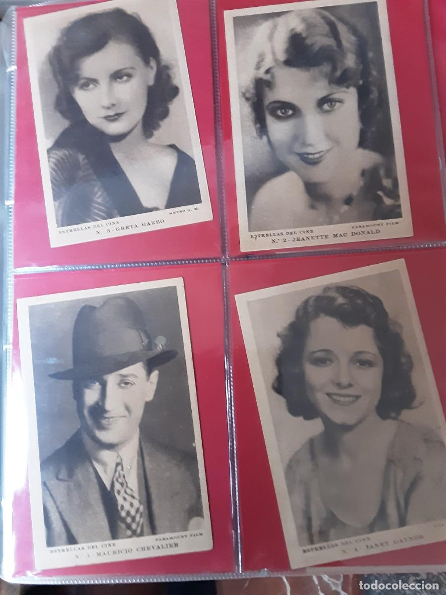 Cin&eacute;ma: &Aacute;lbum con 199 tarjetas postales de un total de 200, serie Estrellas de cine, falta el n&uacute;mero 75