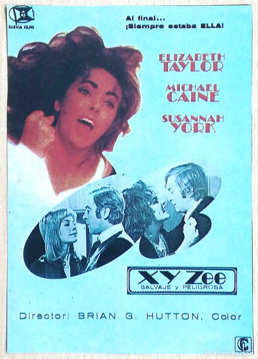 Cine: X, Y & Zee: Salvaje y peligrosa. 1972 (Elizabeth Taylor. M Caine) Programa de mano revista Pantalla3