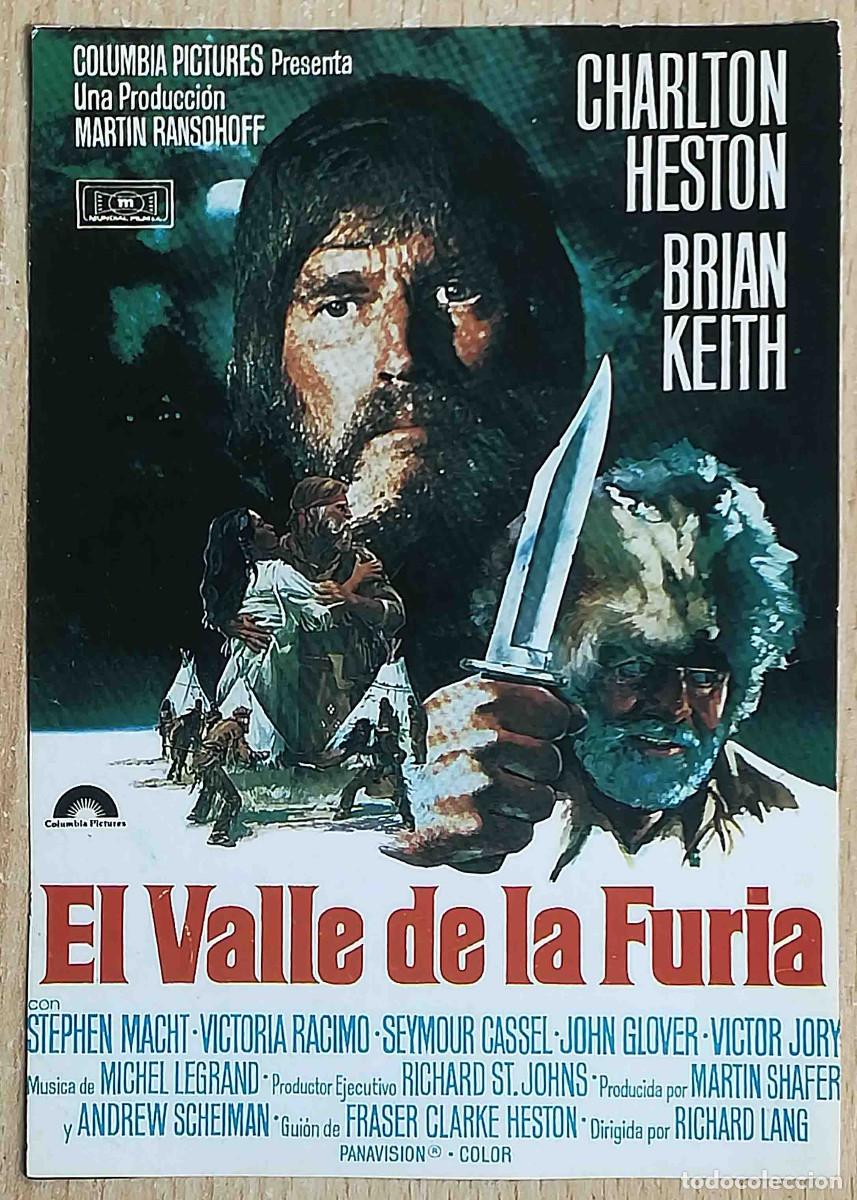 Cine: El valle de la furia. 1980 (Charlton Heston, Brian Keith) Programa de mano revista Pantalla3