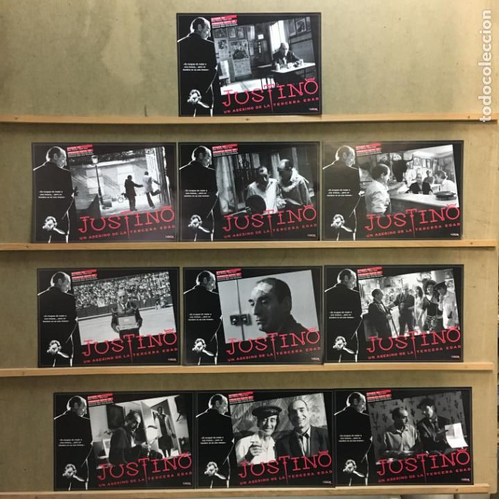 Cine: EX34D JUSTINO UN ASESINO DE LA TERCERA EDAD LA CUADRILLA SET COMPLETO 10 FOTOCROMOS ORIG ESTRENO