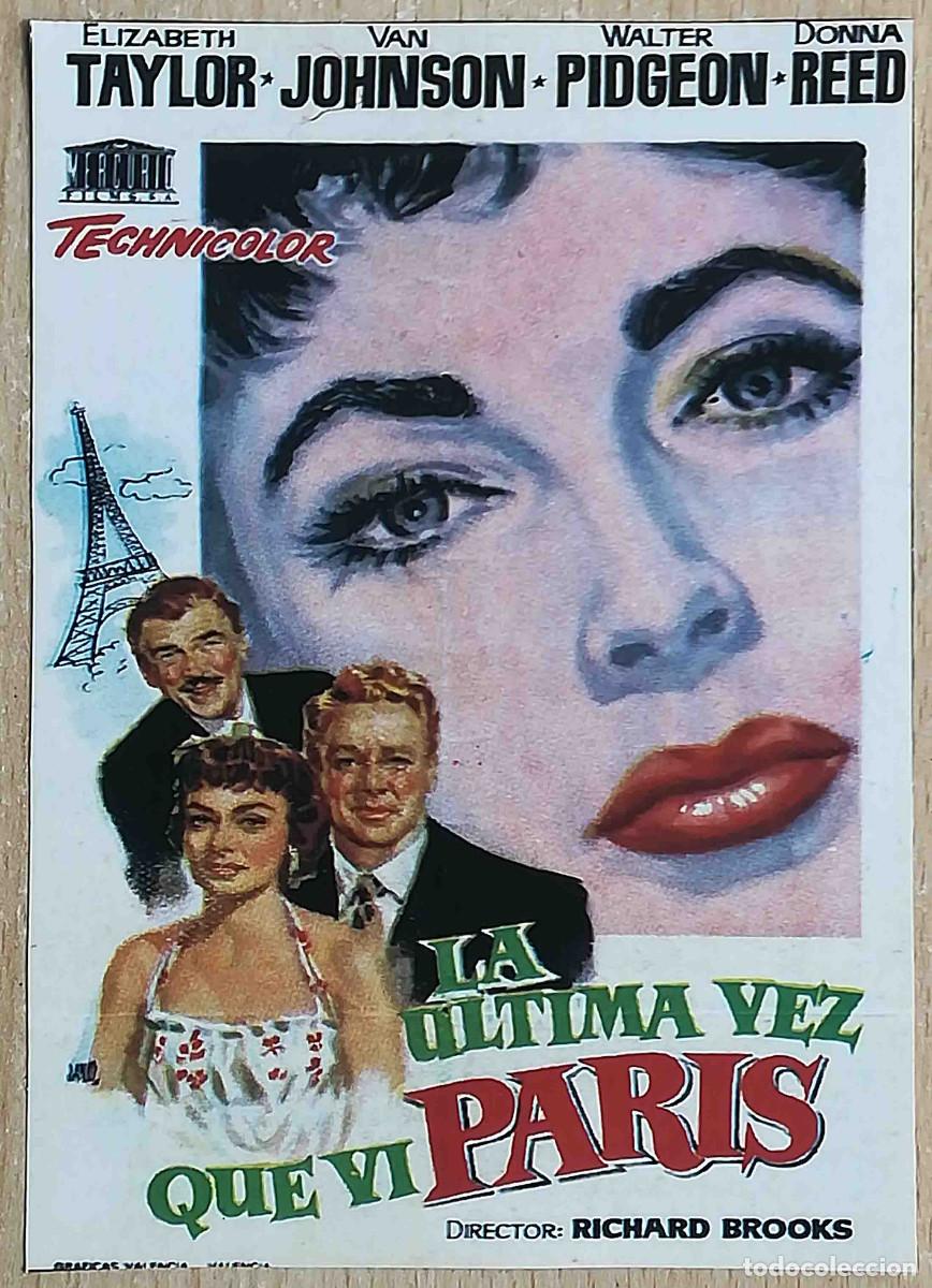Cine: La &uacute;ltima vez que vi Par&iacute;s. 1954 (Elizabeth Taylor, Van Johnson) Programa de mano revista Pantalla3