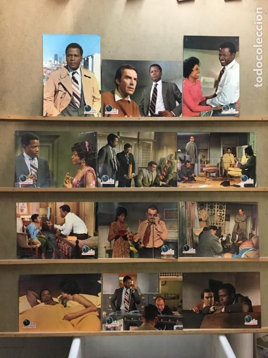 Cine: EY78D AHORA ME LLAMAN SE&Ntilde;OR TIBBS SIDNEY POITIER SET COMPLETO 12 FOTOCROMOS ORIGINAL ESTRENO