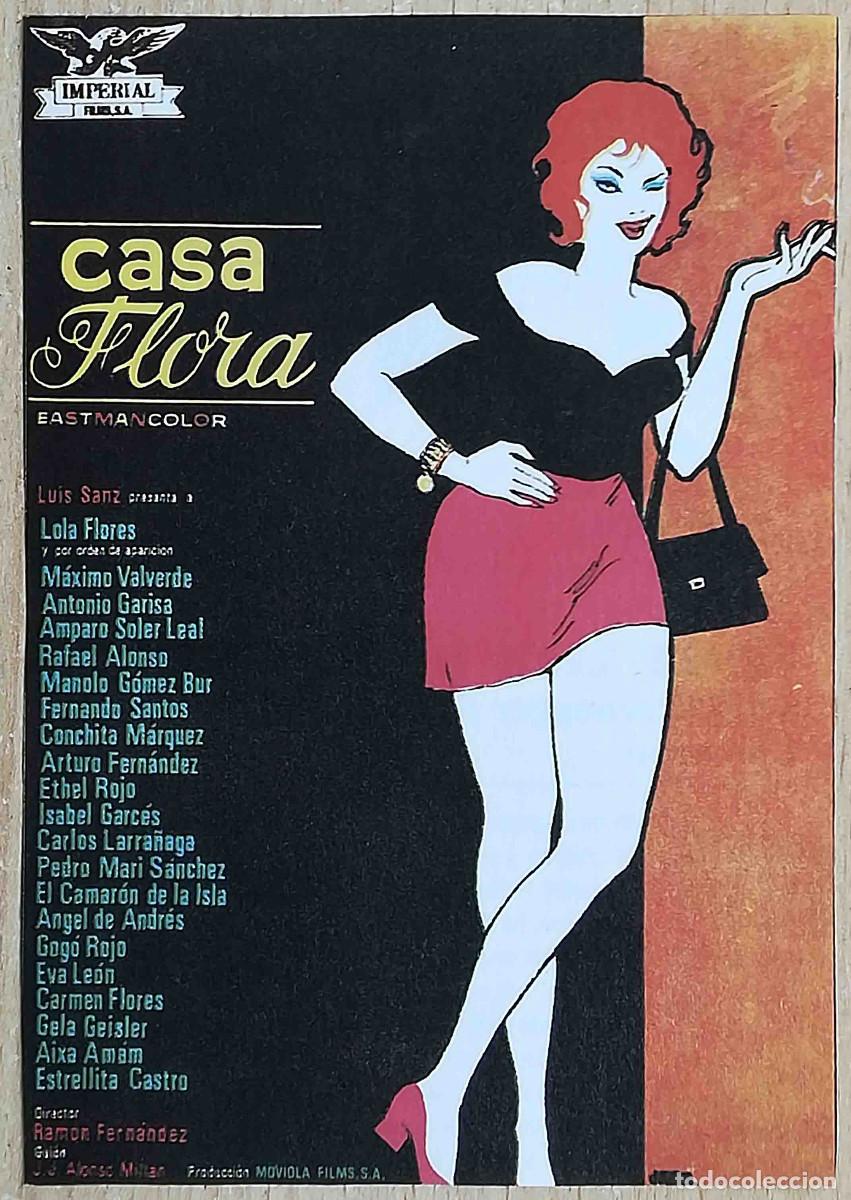 Cine: Casa Flora. Ram&oacute;n Fern&aacute;ndez, 1973 (Lola Flores, M&aacute;ximo Valverde) Programa de mano revista Pantalla3
