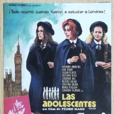 Cine: LAS ADOLESCENTES. PEDRO MASÓ 1975 (ANTHONY ANDREWS, KOO STARK) PROGRAMA DE MANO REVISTA PANTALLA3