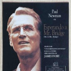 Cine: ESPERANDO A MR. BRIDGE. 1990 (PAUL NEWMAN, JOANNE WOODWARD) PROGRAMA DE MANO REVISTA PANTALLA3