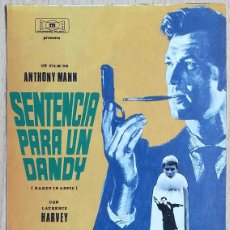 Cine: SENTENCIA PARA UN DANDY. 1968 (LAURENCE HARVEY, MIA FARROW) PROGRAMA DE MANO REVISTA PANTALLA3
