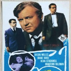 Cine: IMPULSO CRIMINAL. RICH FLEISCHER 1959 (ORSON WELLES, DIANE VARSI) PROGRAMA DE MANO REVISTA PANTALLA3