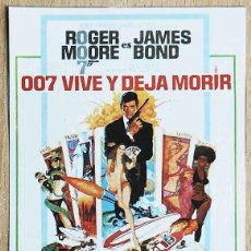 Cine: VIVE Y DEJA MORIR. GUY HAMILTON, 1973 (ROGER MOORE, JANE SEYMOUR) PROGRAMA DE MANO REVISTA PANTALLA3