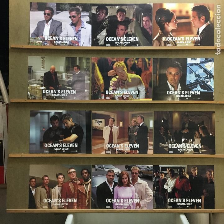 Cine: FR21 OCEAN'S ELEVEN BRAD PITT GEORGE CLOONEY SET COMPLETO 12 FOTOCROMOS ORIGINAL ESTRENO