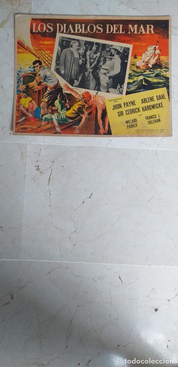 Cine: LOS DIABLOS DEL MAR JOHN PAYNE LOBBY CARD ORIGINAL