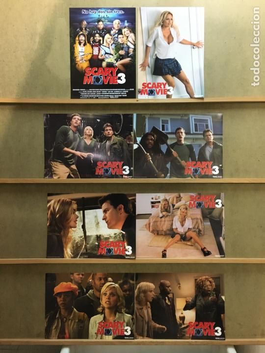 Cine: GM13D SCARY MOVIE 3 LESLIE NILSEN CHARLIE SHEEN SET COMPLETO 8 FOTOCROMOS ORIGINAL ESTRENO
