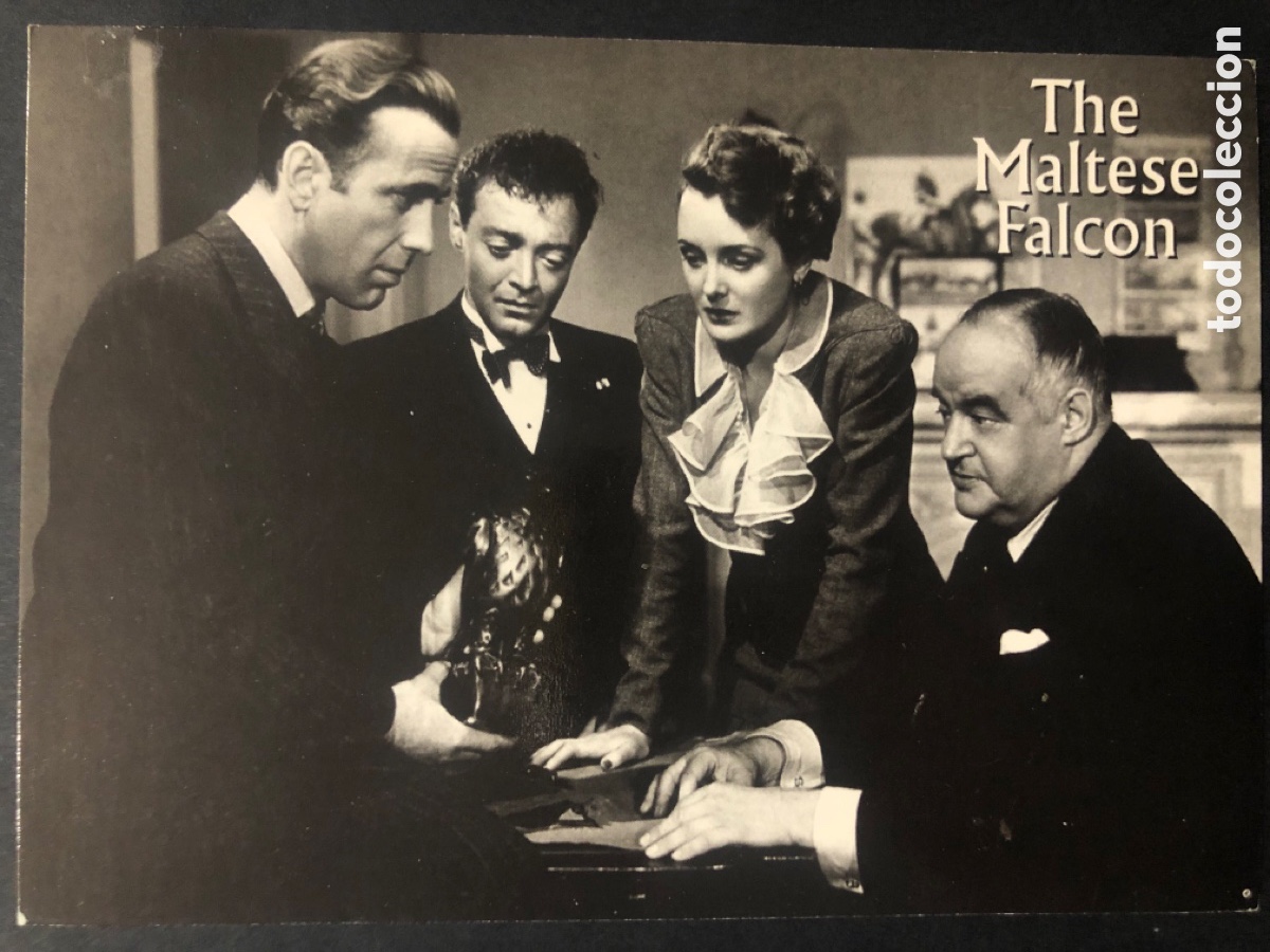 Cine: Tarjeta postal humphrey Bogart el halc&oacute;n malt&eacute;s