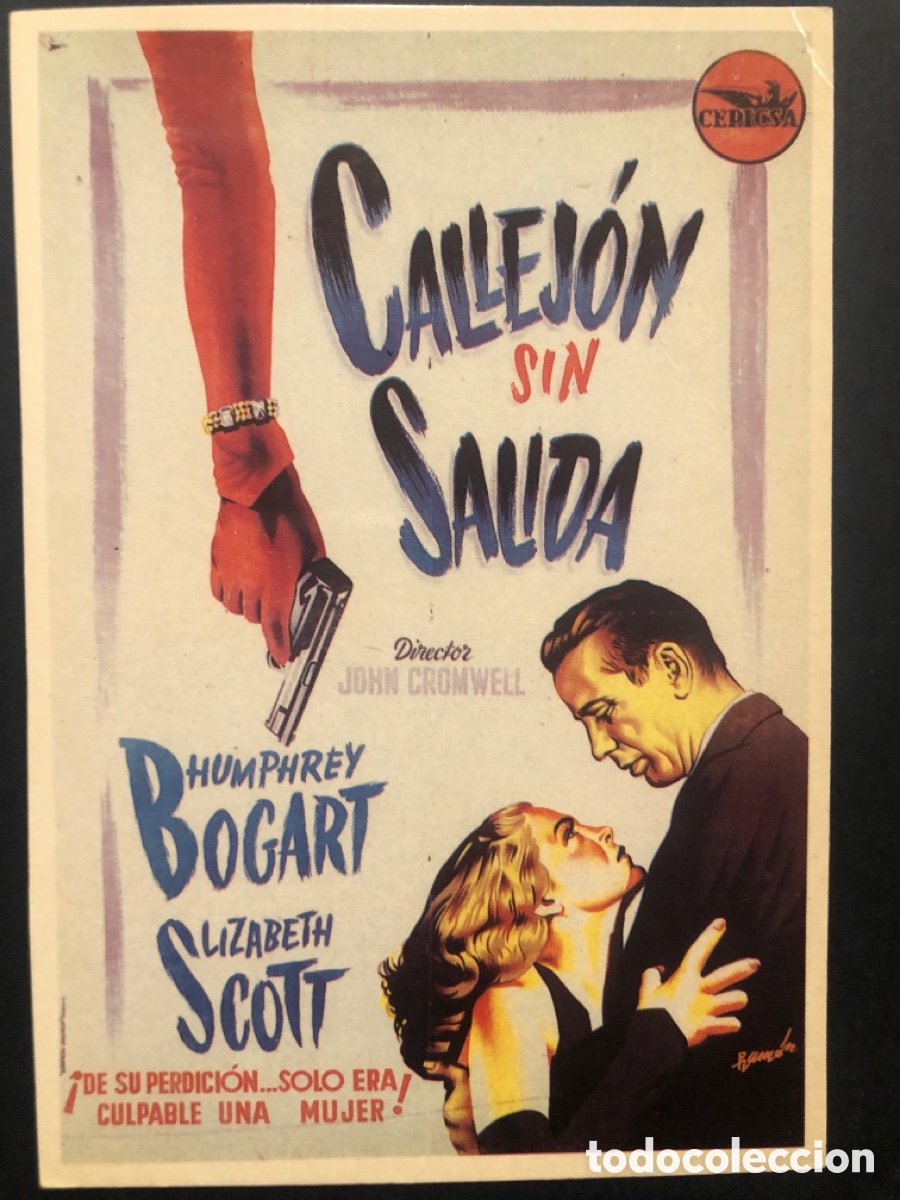 Cine: Tarjeta postal humphrey Bogart lizabeth scott callejon sin salida