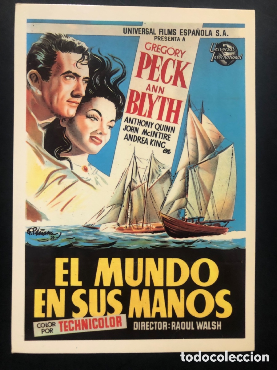 Cine: Tarjeta postal gregory peck ann blyth el mundo en sus manos