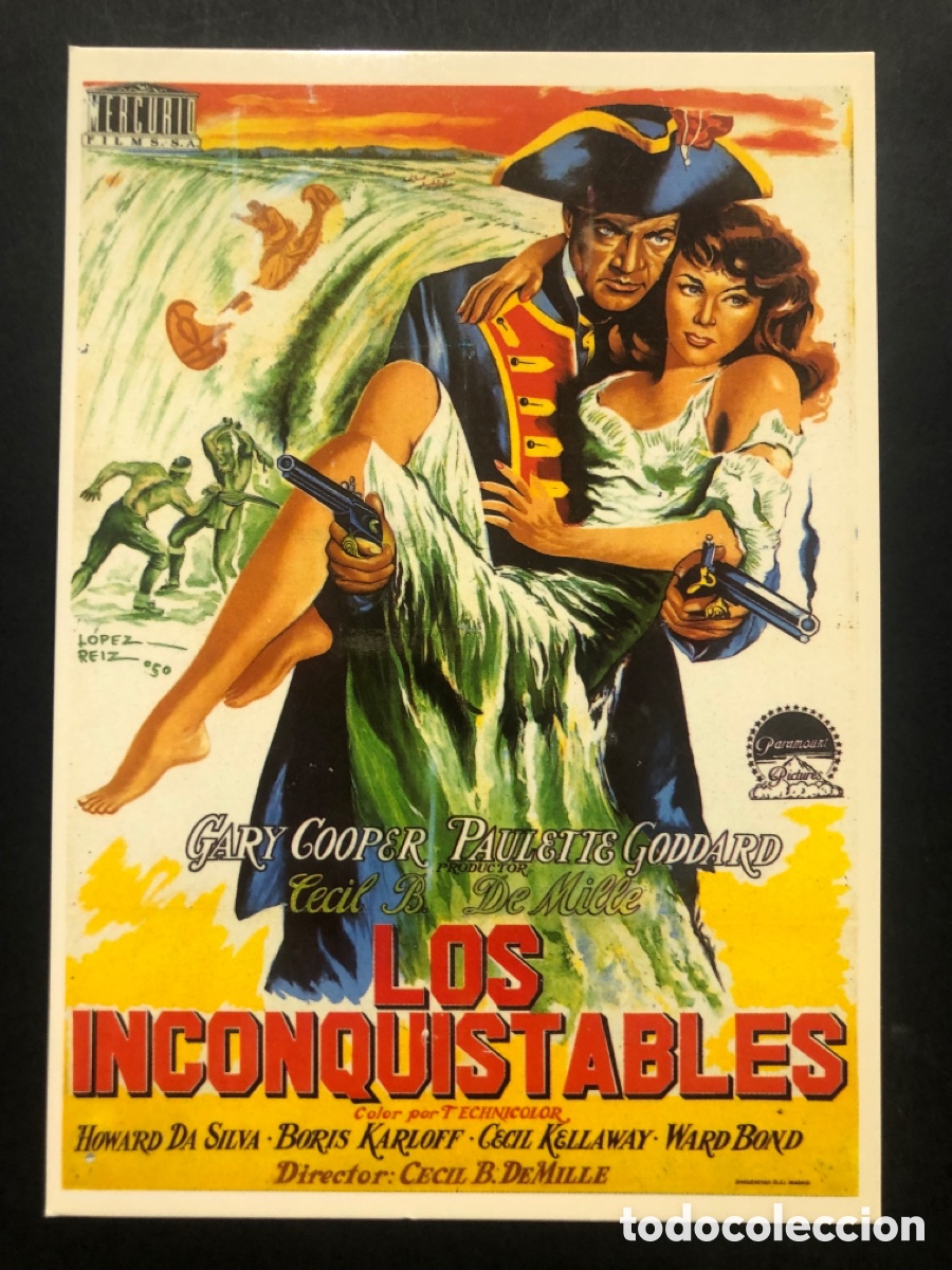 Cine: Tarjeta postal Gary Cooper los inconquistables