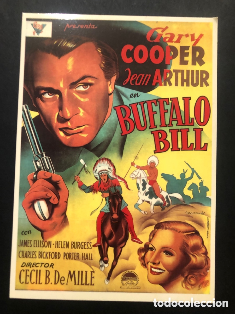 Cine: Tarjeta postal Gary Cooper jean arthur buffalo bill