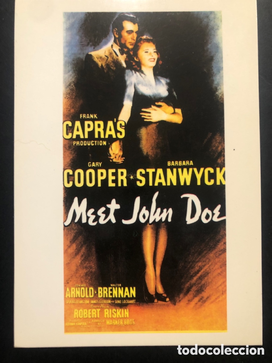 Cine: Tarjeta postal Gary Cooper barbara stanwyck juan Nadie