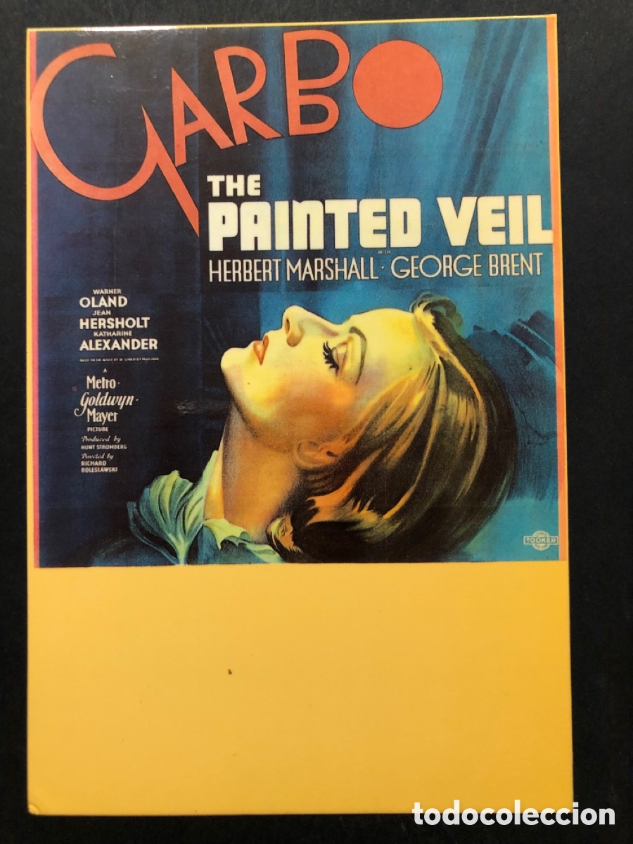 Cine: Tarjeta postal el velo pintado Greta garbo