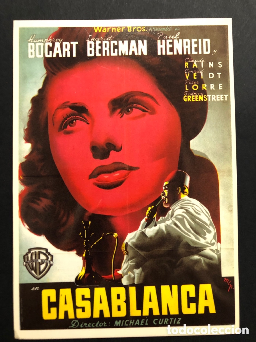 Cine: Tarjeta postal casablanca humphrey Bogart ingrid bergman