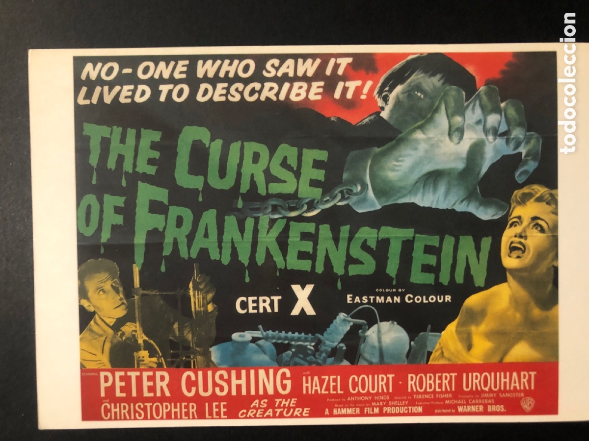 Cine: Tarjeta postal frankenstein peter cushing