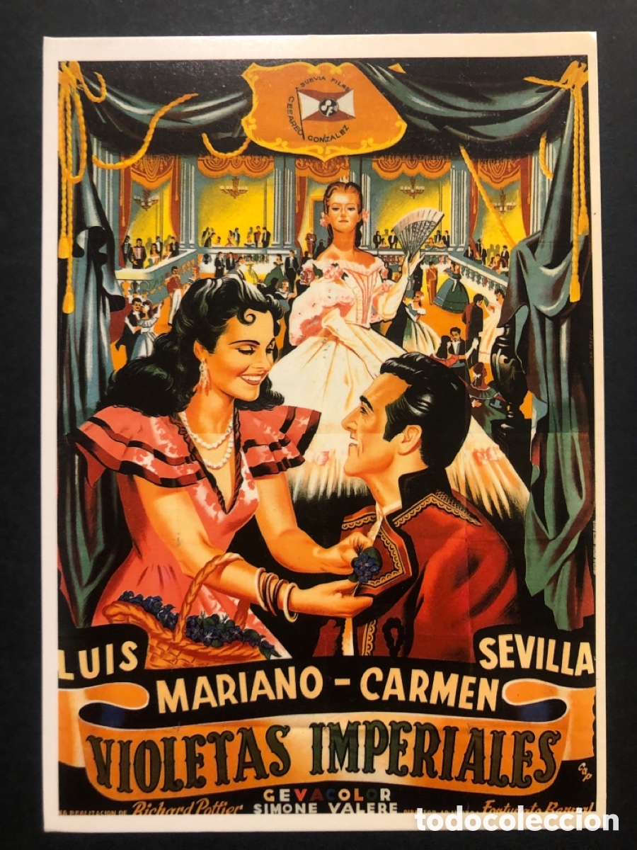Cine: Tarjeta postal violetas imperiales Carmen sevilla
