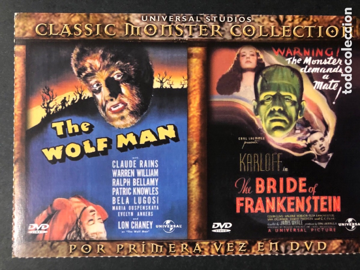Cine: Tarjeta postal dvd el hombre lobo la novia de frankenstein