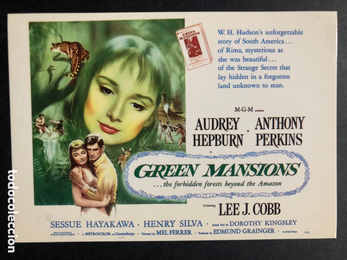 Cine: Tarjeta postal mansiones verdes audrey hepburn