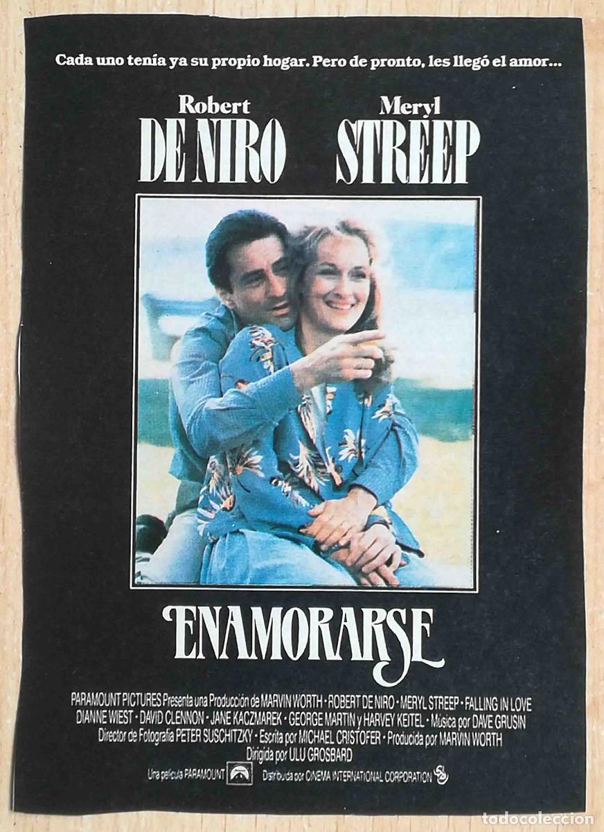 Cine: Enamorarse. Ulu Grosbard, 1984 (Meryl Streep, Robert De Niro) Programa de mano revista