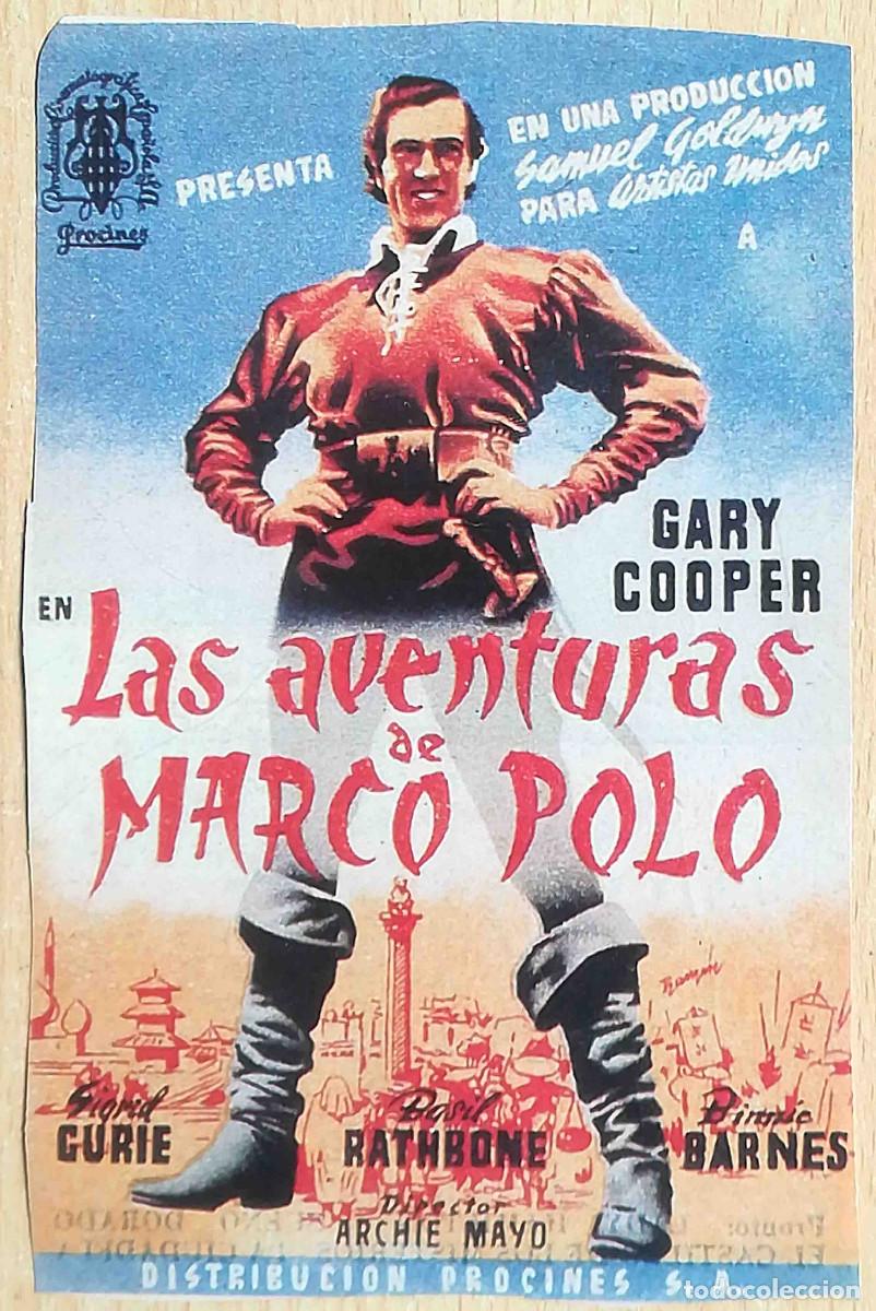 Cine: Las aventuras de Marco Polo. Archie Mayo, 1938 (Gary Cooper, Sigrid Gurie) Programa de mano revista